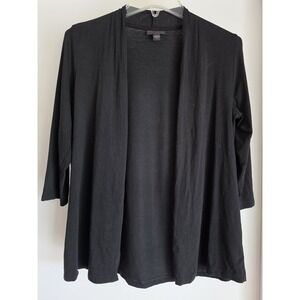 J.Jill Women's Open Cardigan XS Black Rayon Spandex Blend Knit Sweater Capsule